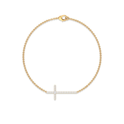 Certified Diamond Sideway Cross Bracelet