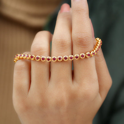 Certified Lab Grown Ruby Tennis Bracelet for Women