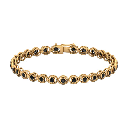Real Black Onyx Tennis Bracelet with Certificate
