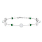 Genuine Emerald and Diamond Station Bracelet with Certificate