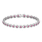 Bezel Set Natural Pink Tourmaline Tennis Bracelet for Women