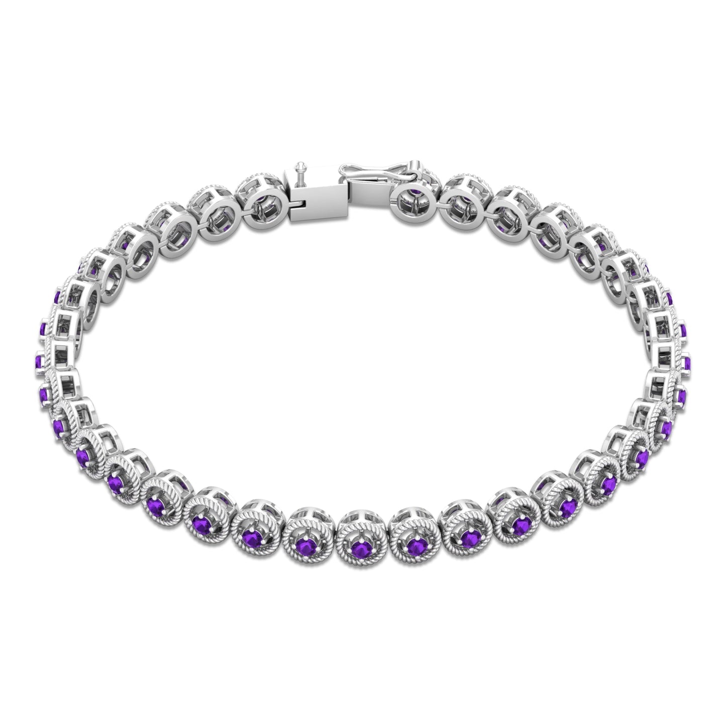 Natural Amethyst Tennis Bracelet for Women
