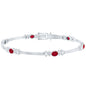 Oval Lab Grown Ruby Link Bracelet with Diamond