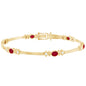Oval Lab Grown Ruby Link Bracelet with Diamond