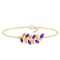 Natural Amethyst Leaf Bracelet with Certificate