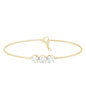 Three Stone Moissanite Chain Bracelet