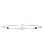Certified Moissanite and Evil Eye Station Chain Bracelet