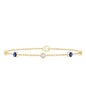 Certified Moissanite and Evil Eye Station Chain Bracelet
