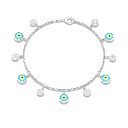 Certified Diamond Evil Eye Chain Bracelet