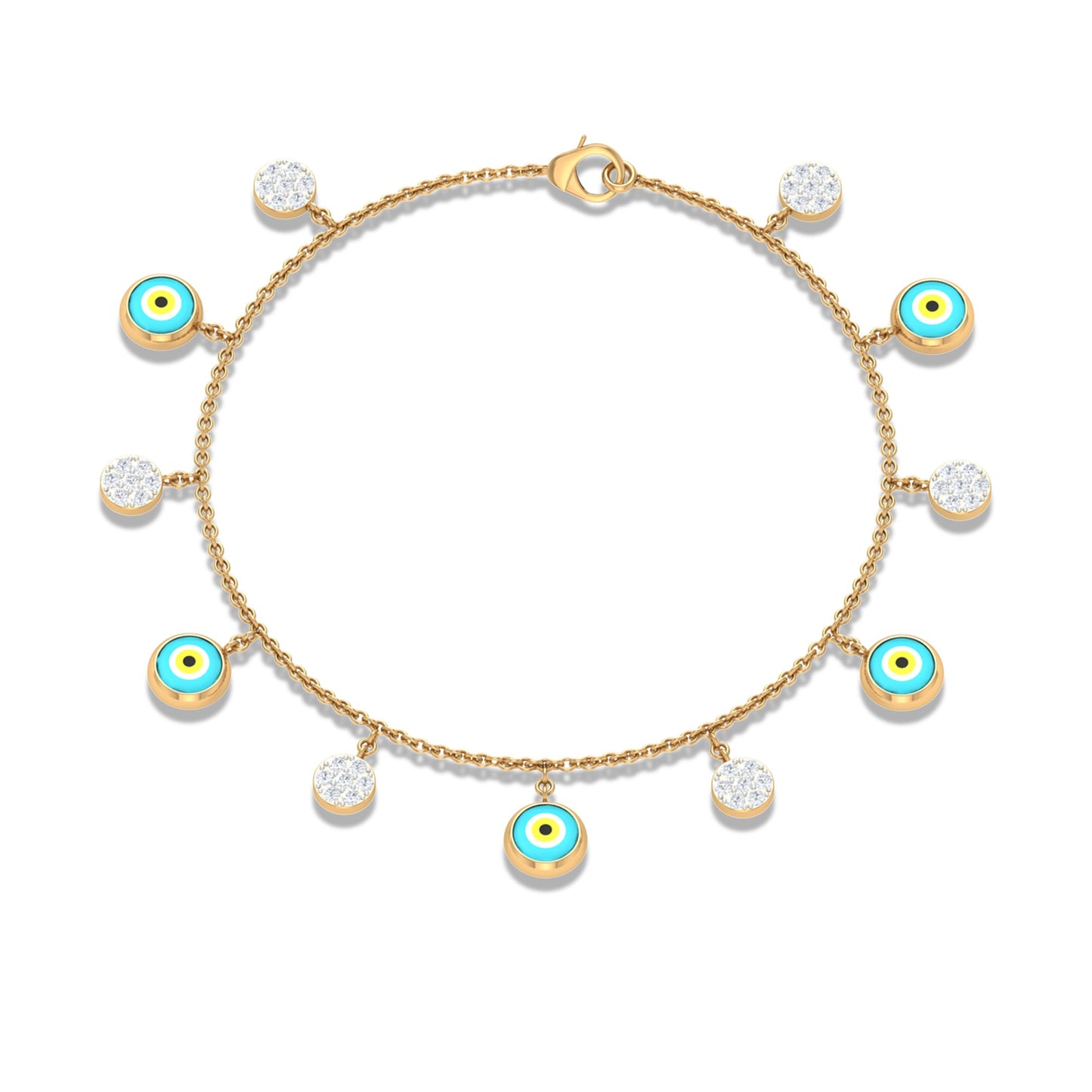Certified Diamond Evil Eye Chain Bracelet