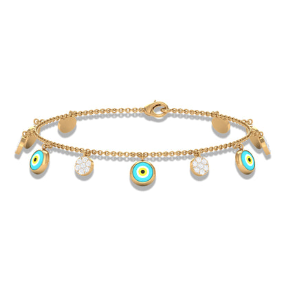 Certified Diamond Evil Eye Chain Bracelet
