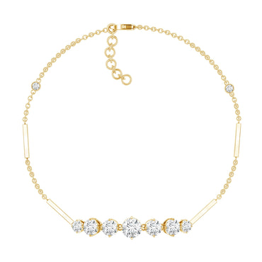 Round Moissanite Link Chain Bracelet for Women