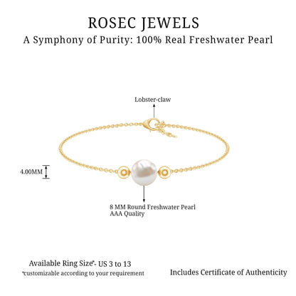 7.4 Carat Freshwater Pearl Solitaire Bolo Bracelet
