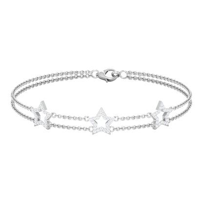 Certified Diamond Star Double Chain Bracelet