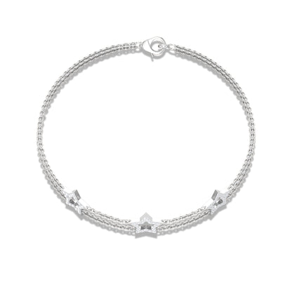 Certified Diamond Star Double Chain Bracelet