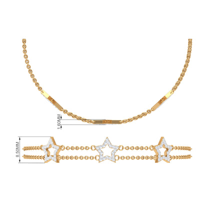 Certified Diamond Star Double Chain Bracelet