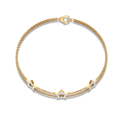 Certified Diamond Star Double Chain Bracelet
