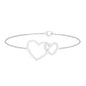 Natural Diamond Two Heart Bracelet for Women