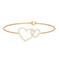 Natural Diamond Two Heart Bracelet for Women
