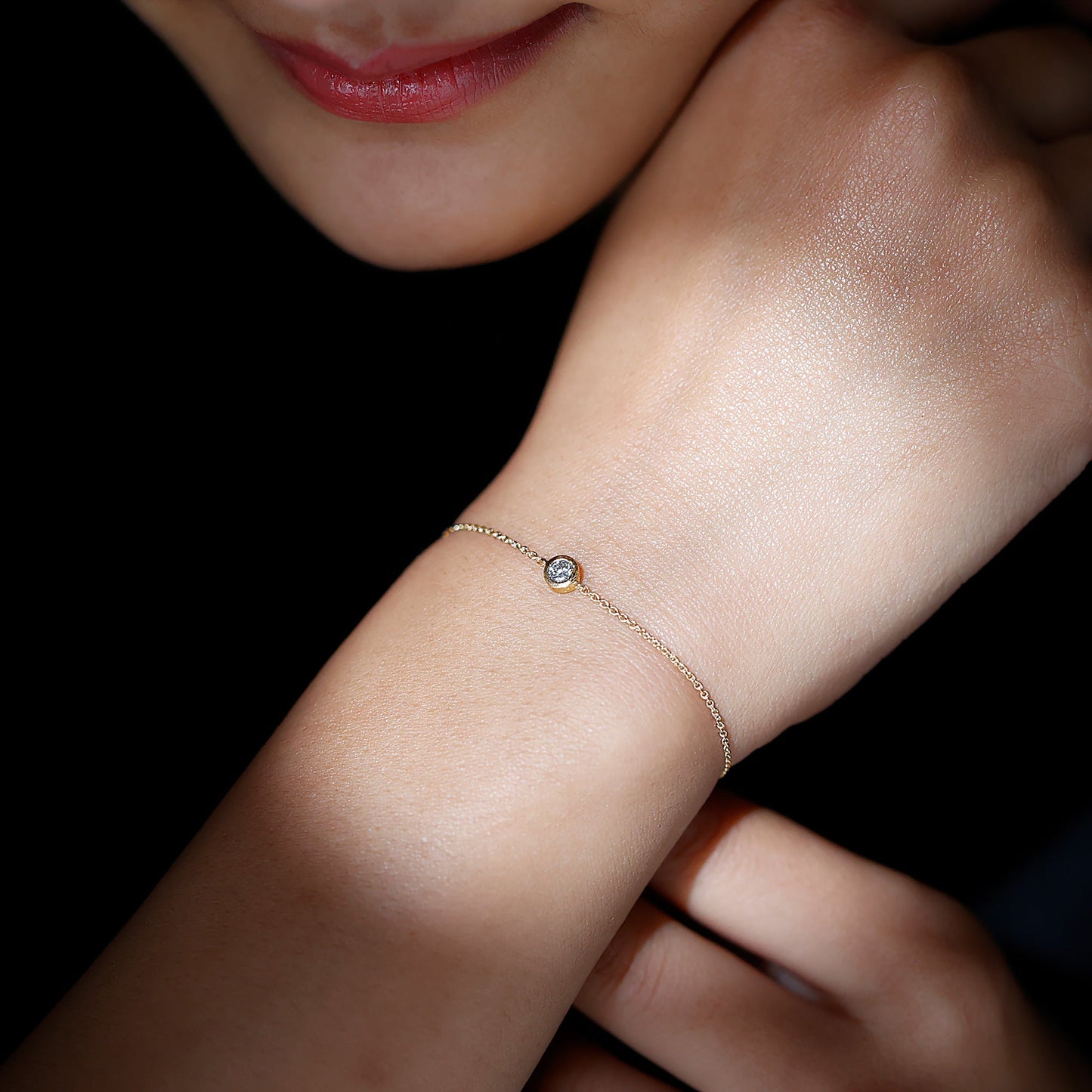 Certified Diamond Chain Bracelet in Bezel Setting