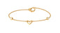 Bezel Set Diamond Heart Chain Bracelet