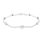 Cubic Zirconia Station Bracelet in Sterling Silver