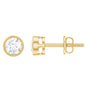 Minimal Bezel Set Diamond Everyday Earrings with Screw Back