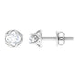 Round Diamond Solitaire Stud Earrings with Screw Back