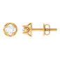 Round Diamond Solitaire Stud Earrings with Screw Back