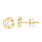 Real Diamond Swirl Stud Earrings for Women
