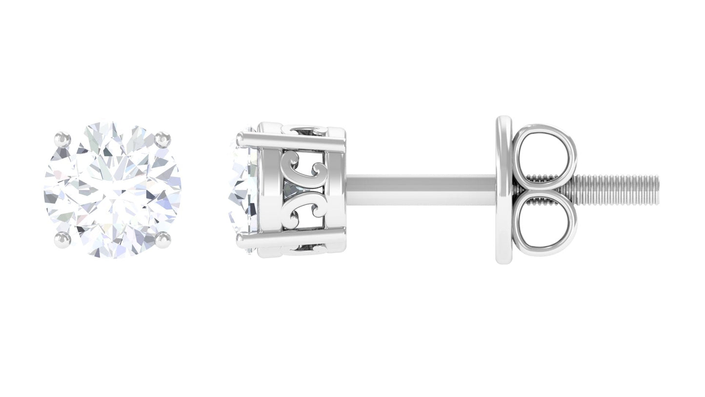 Brilliant Cut Diamond Solitaire Stud Earrings in Prong Setting