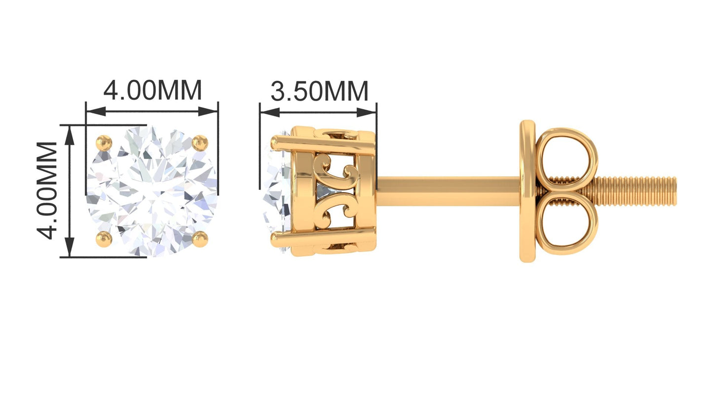 Brilliant Cut Diamond Solitaire Stud Earrings in Prong Setting