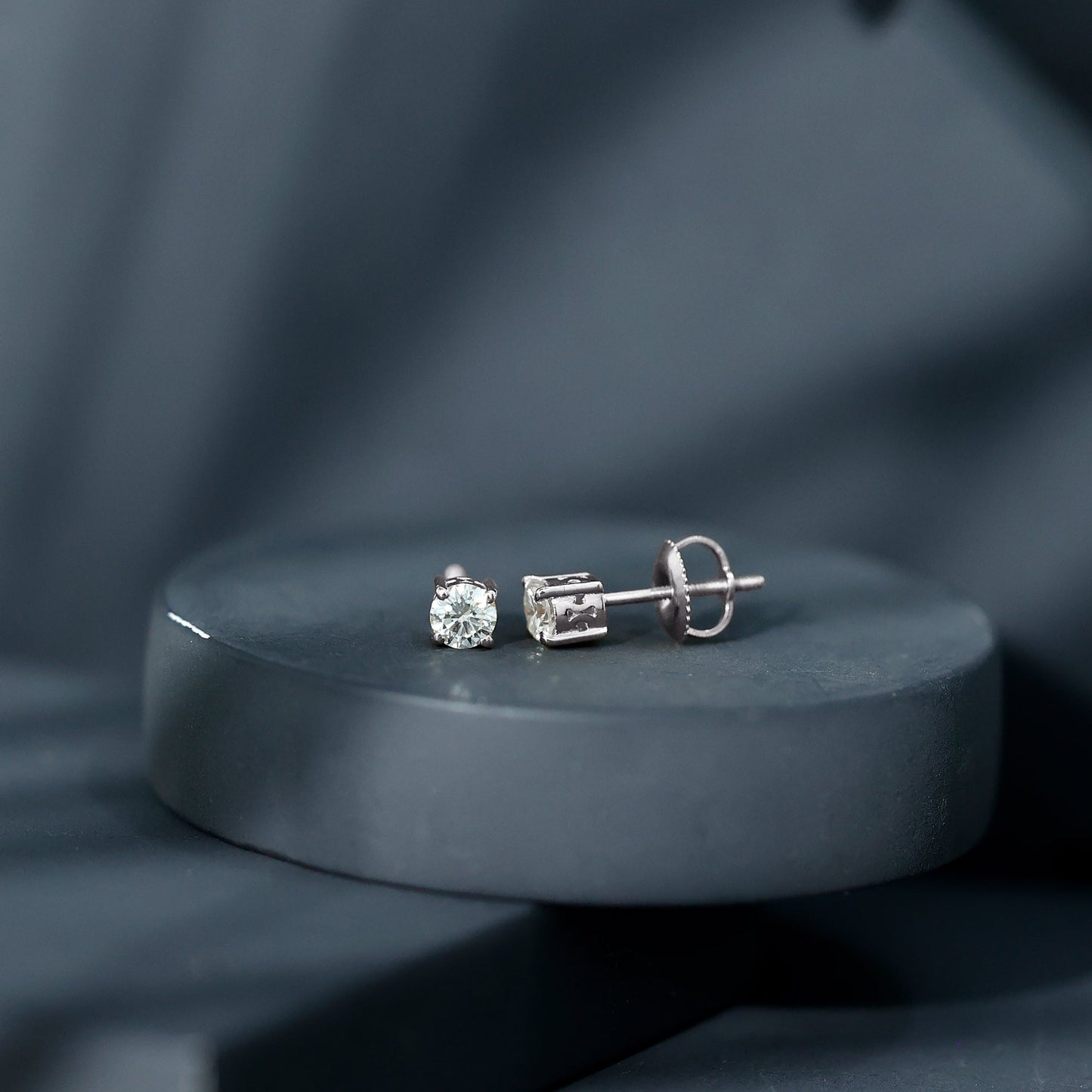 Brilliant Cut Diamond Solitaire Stud Earrings in Prong Setting