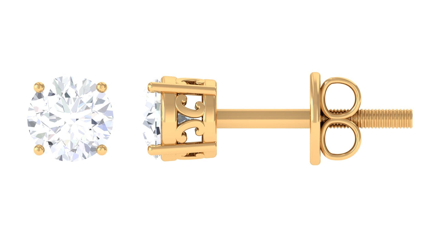Brilliant Cut Diamond Solitaire Stud Earrings in Prong Setting