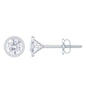 Round Diamond Solitaire Stud Earrings in Bezel Setting