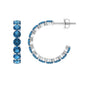 Real London Blue Topaz Hoop Earrings For Women