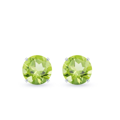 Natural 1 Carat Peridot Stud Earrings with Screw Back