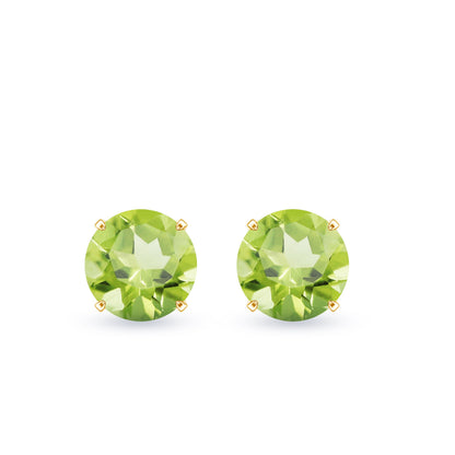 Natural 1 Carat Peridot Stud Earrings with Screw Back
