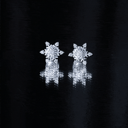Diamond Snowflake Christmas Earrings