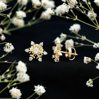 Diamond Snowflake Christmas Earrings