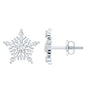 Certified Moissanite Snowflake Stud Earrings for Women