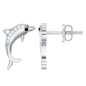 Cute Dolphin Stud Earrings with Moissanite