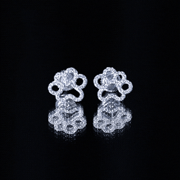 Moissanite Paw Print Earrings With Certificate