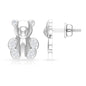 Teddy Bear Stud Earrings for Women with Diamonds