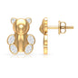 Teddy Bear Stud Earrings for Women with Diamonds