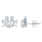 1 CT Moissanite Crab Stud Earrings with Certificate