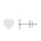 Natural Diamond Heart Stud Earrings for Women