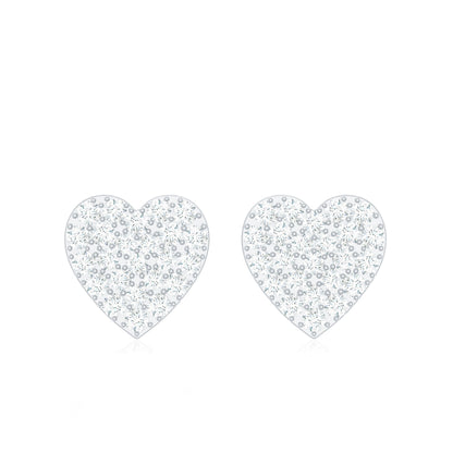 Natural Diamond Heart Stud Earrings for Women