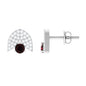 Minimalist Garnet and Diamond Designer Stud Earrings