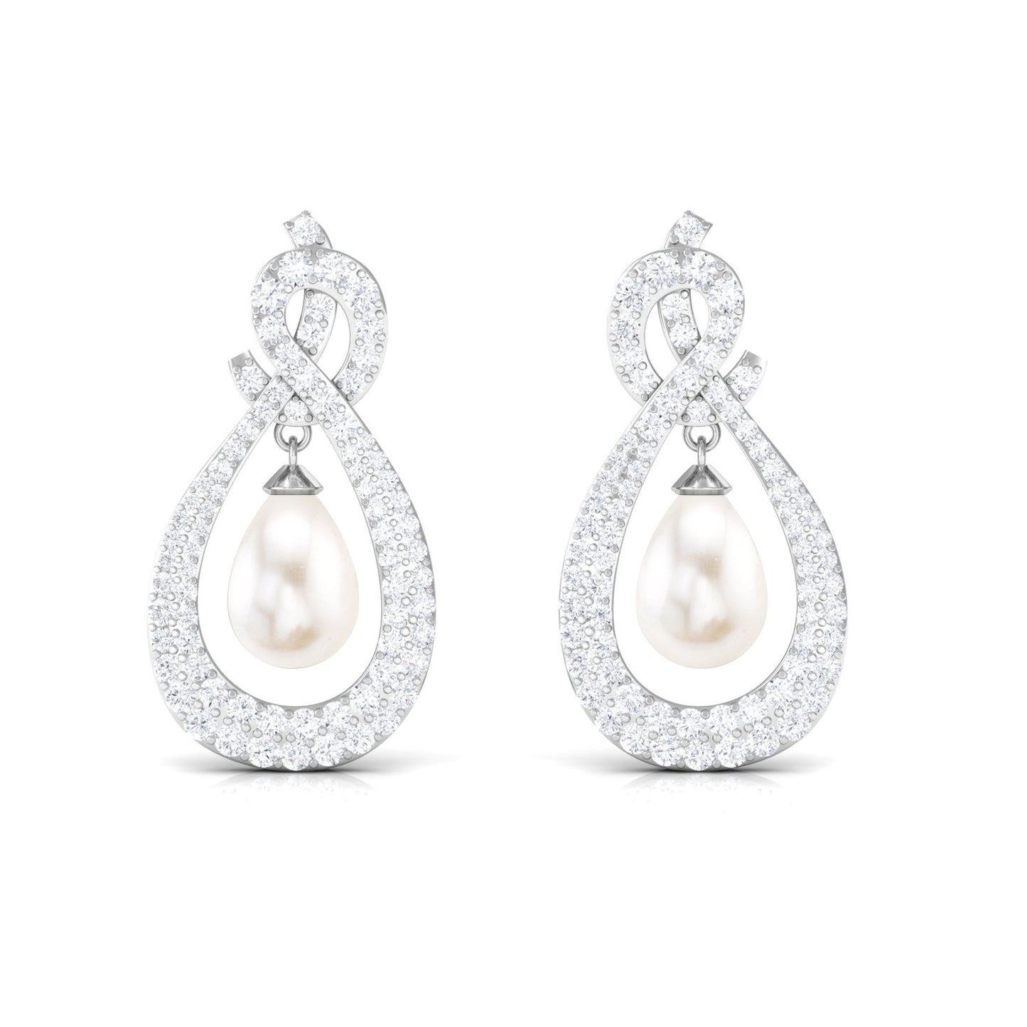 Genuine Freshwater Pearl Teardrop Earrings for Bride